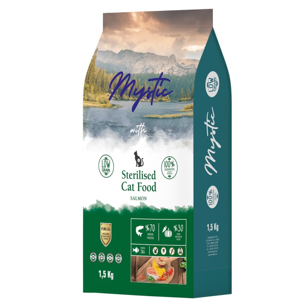 Mystic Low Grain 1.5kg Ξηρά Τροφή για Στειρωμένες Γάτες με Κοτόπουλο