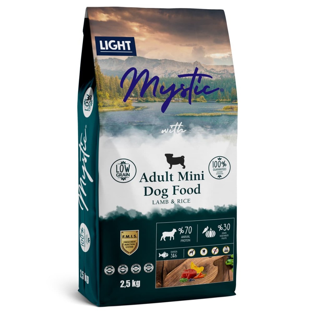 Mystic Low Grain 2.5kg Ξηρά Τροφή Light για Ενήλικους Σκύλους Μίνι με Αρνί και Ρύζι