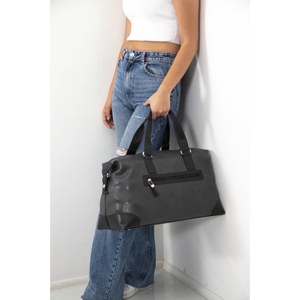 Silver Polo Ανθρακί Γυναικεία τσάντα ταξιδιού μονής θήκης SP873-7