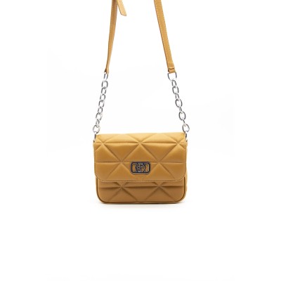 Silver Polo Camel Γυναικεία Τσάντα χιαστί μονής θήκης με τριγωνικό μοτίβο