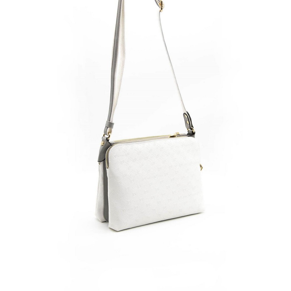 Silver Polo Λευκή Γυναικεία Τσάντα χιαστί με πέντε θήκες SP850-6