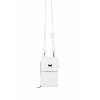 Silver Polo Λευκό Γυναικείο Πορτοφόλι & Θήκη Κάρτας/Τηλεφώνου με λουράκι και τρεις θήκες