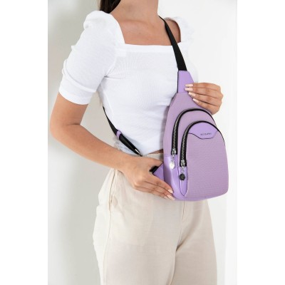 Silver Polo Λιλά Γυναικεία τσάντα Freebag με δύο θήκες