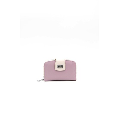 Silver Polo Λιλά Γυναικείο Πορτοφόλι & Θήκη για κάρτες με ασημί μαγνητικό κούμπωμα