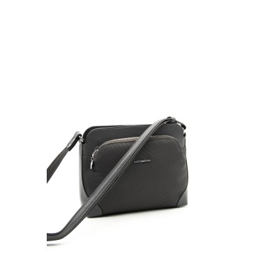 Silver Polo Mαύρη Γυναικεία τσάντα χιαστί/Messenger με μονής θήκης