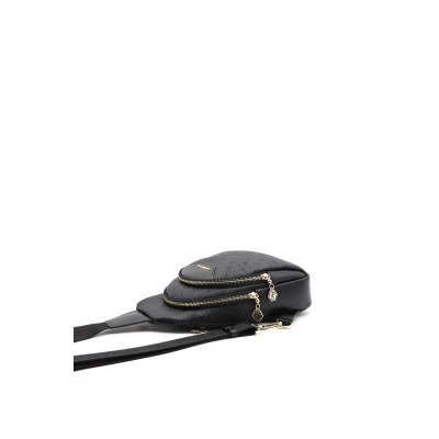 Silver Polo Μαύρη Ματ Γυναικεία Τσάντα Freebag με δύο θήκες