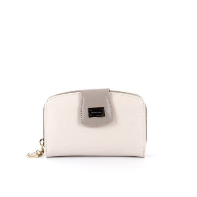 Silver Polo Μπεζ Γυναικείο Πορτοφόλι & Θήκη για κάρτες με χρυσό μαγνητικό κούμπωμα