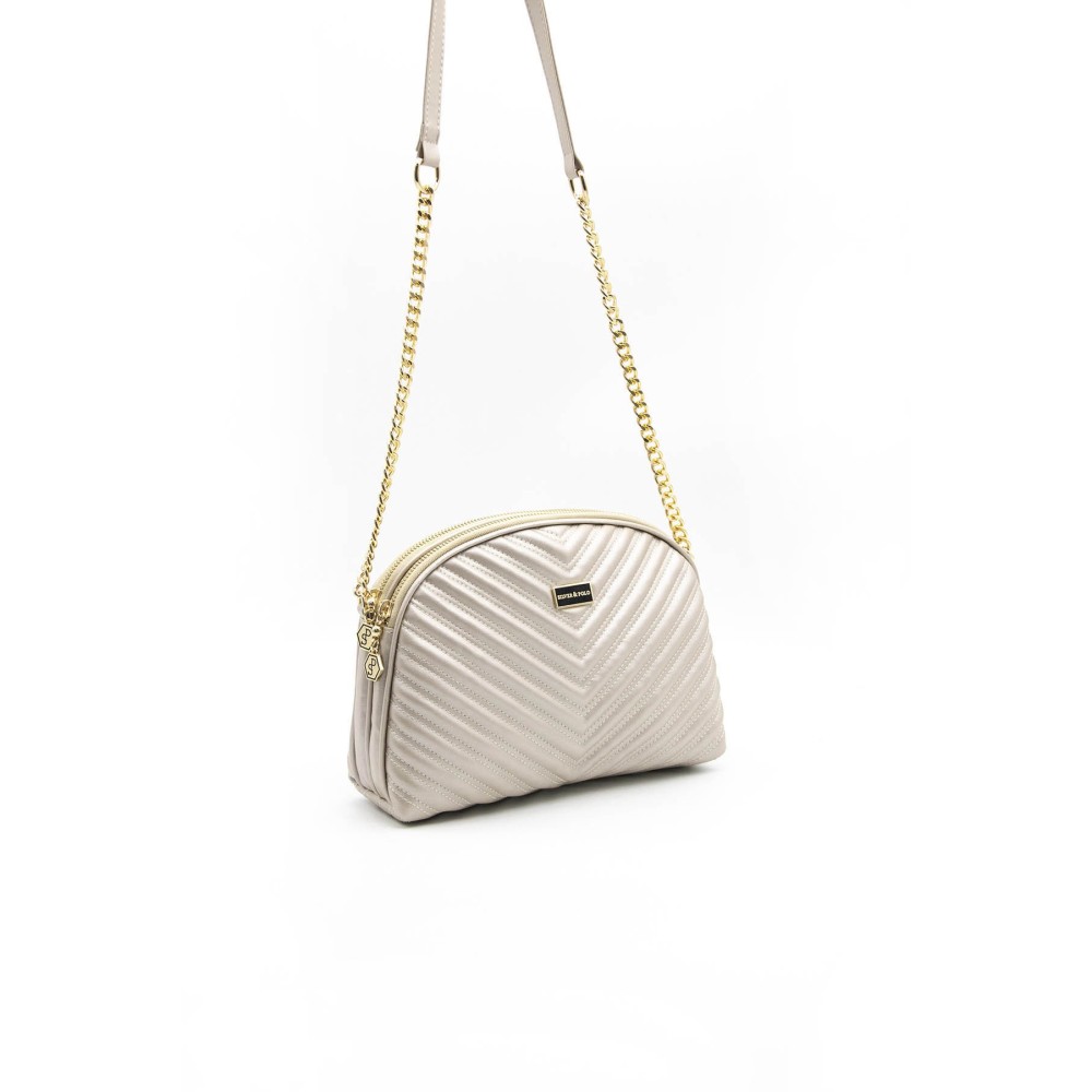 Silver Polo Nut Γυναικεία Τσάντα Χιαστί με δύο θήκες SP1037-5