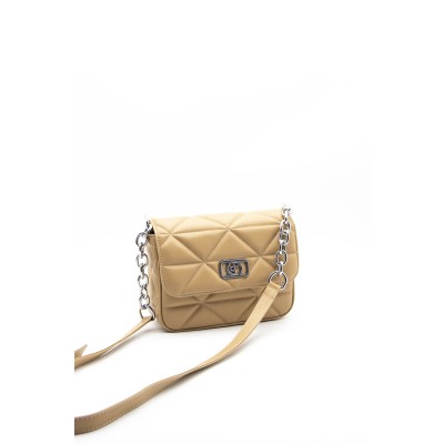 Silver Polo Nut Γυναικεία Τσάντα χιαστί μονής θήκης με τριγωνικό μοτίβο