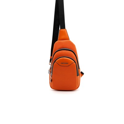 Silver Polo Πορτοκαλί Γυναικεία τσάντα Freebag με δύο θήκες