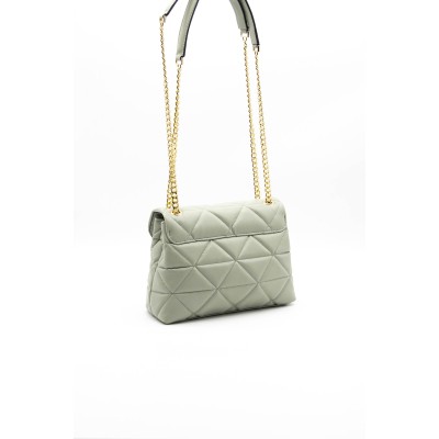 Silver Polo Πράσινο της Ελιάς Γυναικεία τσάντα χιαστί με λουράκι αλυσίδα