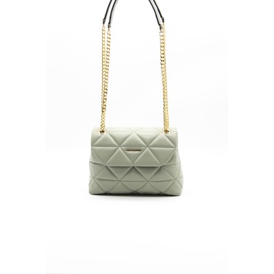 Silver Polo Πράσινο της Ελιάς Γυναικεία τσάντα χιαστί με λουράκι αλυσίδα