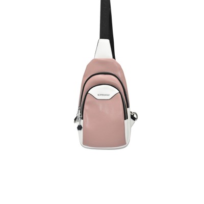 Silver Polo Ροζ-Λευκή Γυναικεία τσάντα Freebag με δύο θήκες