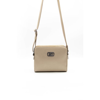 Silver Polo Soft Nut Γυναικεία τσάντα χιαστί με τρεις θήκες