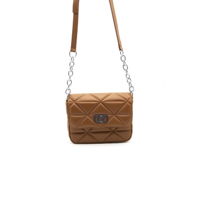 Silver Polo Tαμπά Γυναικεία Τσάντα χιαστί μονής θήκης με τριγωνικό μοτίβο