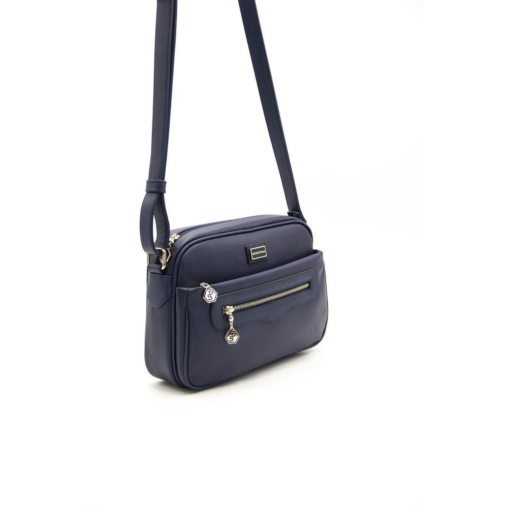 Silver Polo Μπλε Γυναικεία Τσάντα χιαστί μονής θήκης